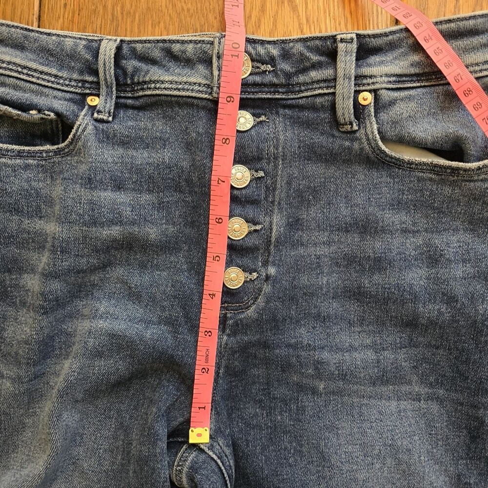 Paige Cindy High Rise Straight Leg Jeans Ankle Length Exposed Button Fly Size 29 - Picture 9 of 10